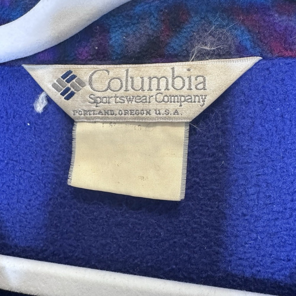 Vtg 90s Columbia Full Zip Purple Southwestern Aztec Fleece Jacket Women's XL - Picture 4 of 5